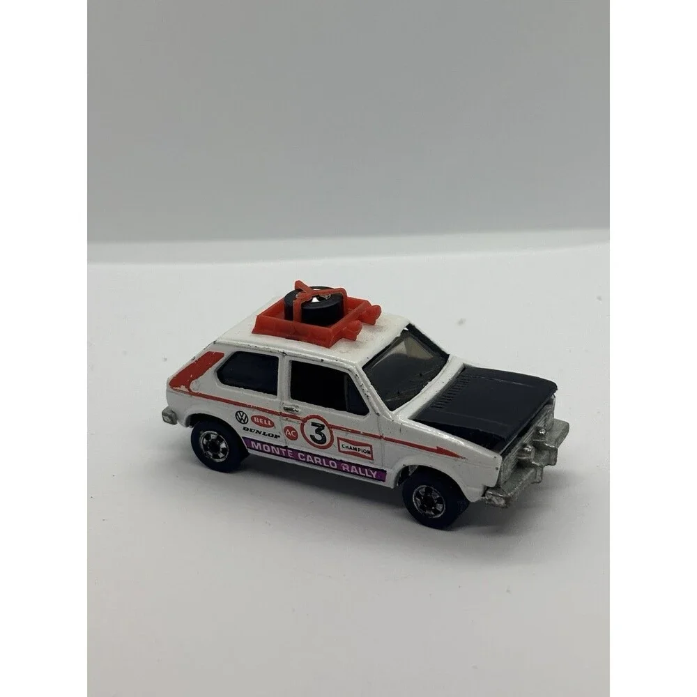VW Rabbit Hot Wheels 'Hare Splitter' White Blackwall 1978, 1:64 Scale Rally
